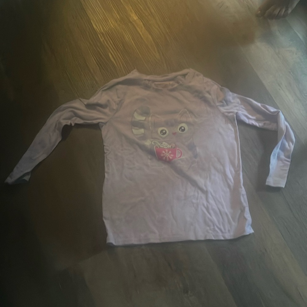 Purple cat shirt for youth size 8